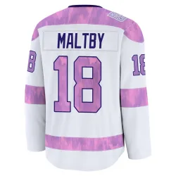 Youth Kirk Maltby Detroit Red Wings 2024 Hockey Fights Cancer Practice Jersey - White Premium