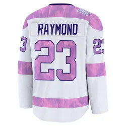 Youth Lucas Raymond Detroit Red Wings 2024 Hockey Fights Cancer Practice Jersey - White Premium
