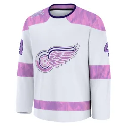 Youth Mark Howe Detroit Red Wings 2024 Hockey Fights Cancer Practice Jersey - White Premium
