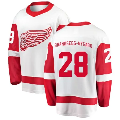 Youth Michael Brandsegg-Nygård Detroit Red Wings Michael Brandsegg-Nygard Away Jersey - White Breakaway