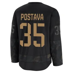 Youth Michal Postava Detroit Red Wings 2024 Military Appreciation Practice Jersey - Black Premium