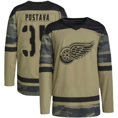 Youth Michal Postava Detroit Red Wings Military Appreciation Practice Jersey - Camo Authentic