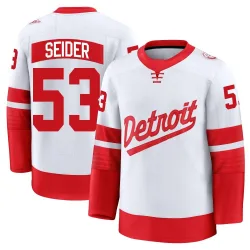 Youth Moritz Seider Detroit Red Wings 2025 Stadium Series Jersey - White Premium