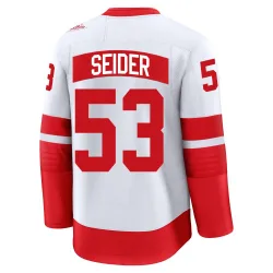 Youth Moritz Seider Detroit Red Wings 2025 Stadium Series Jersey - White Premium