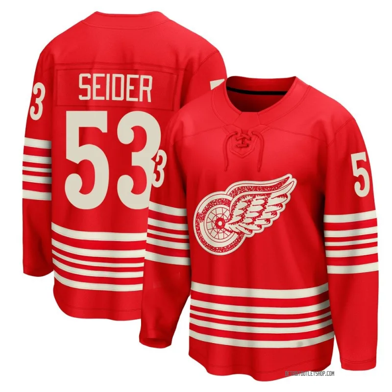 Youth Moritz Seider Detroit Red Wings Centennial Jersey - Red Breakaway