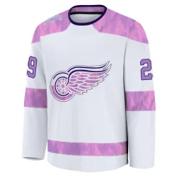Youth Nate Danielson Detroit Red Wings 2024 Hockey Fights Cancer Practice Jersey - White Premium