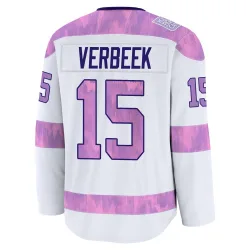 Youth Pat Verbeek Detroit Red Wings 2024 Hockey Fights Cancer Practice Jersey - White Premium