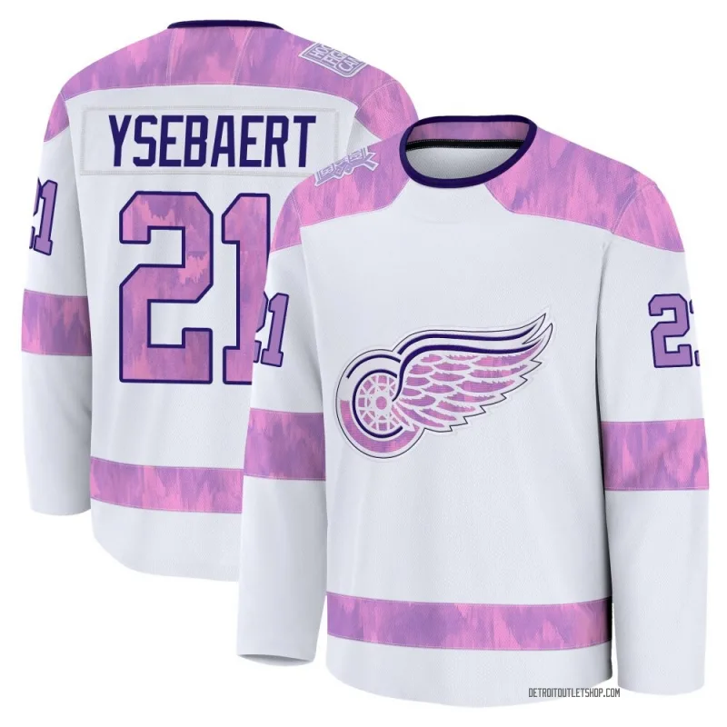 Youth Paul Ysebaert Detroit Red Wings 2024 Hockey Fights Cancer Practice Jersey - White Premium