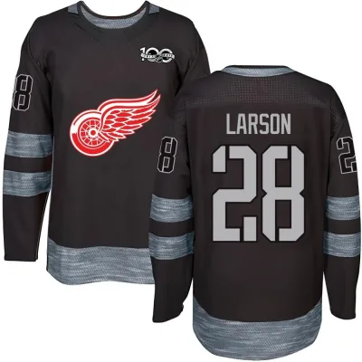 Youth Reed Larson Detroit Red Wings 1917-2017 100th Anniversary Jersey - Black Authentic