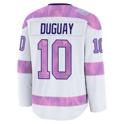 Youth Ron Duguay Detroit Red Wings 2024 Hockey Fights Cancer Practice Jersey - White Premium