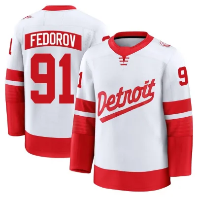 Youth Sergei Fedorov Detroit Red Wings 2025 Stadium Series Jersey - White Premium