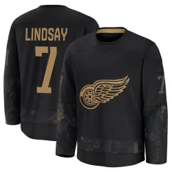 Youth Ted Lindsay Detroit Red Wings 2024 Military Appreciation Practice Jersey - Black Premium