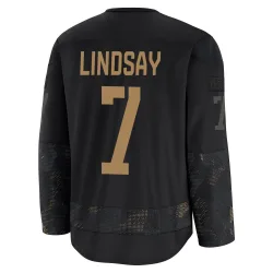 Youth Ted Lindsay Detroit Red Wings 2024 Military Appreciation Practice Jersey - Black Premium