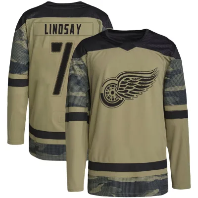 Youth Ted Lindsay Detroit Red Wings Military Appreciation Practice Jersey - Camo Authentic