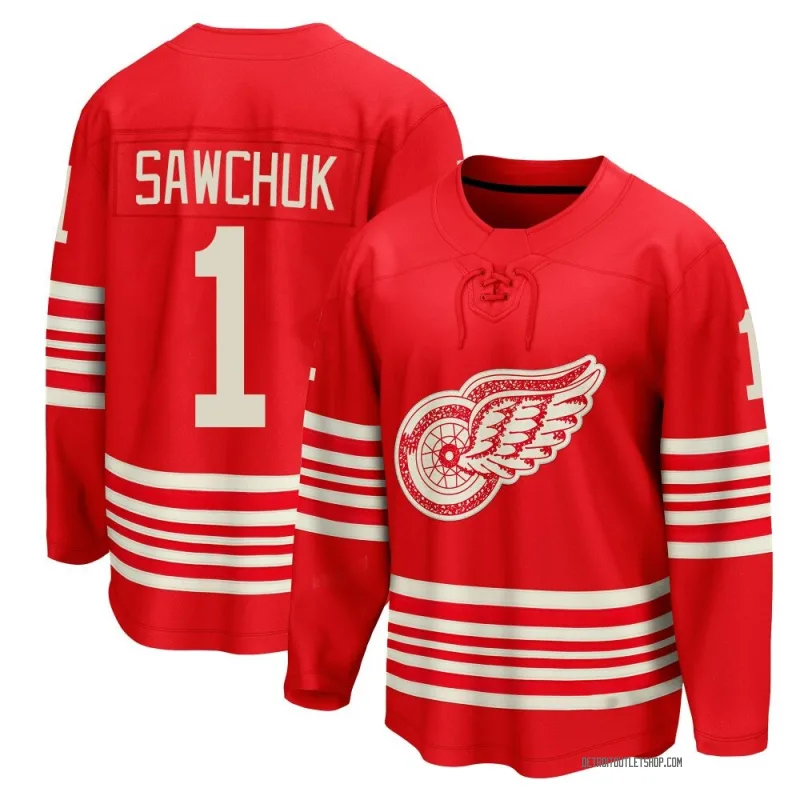 Youth Terry Sawchuk Detroit Red Wings Centennial Jersey - Red Breakaway