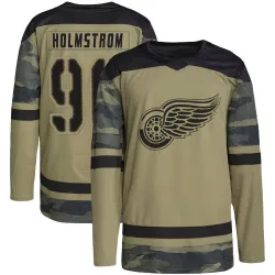 Youth Tomas Holmstrom Detroit Red Wings Military Appreciation Practice Jersey - Camo Authentic