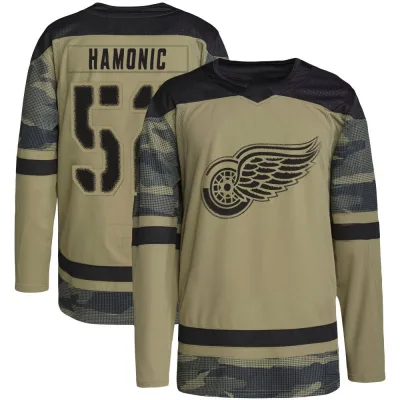 Youth Travis Hamonic Detroit Red Wings Military Appreciation Practice Jersey - Camo Authentic