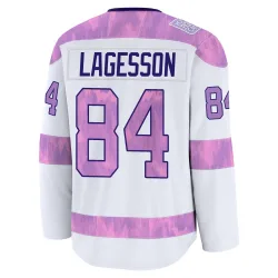 Youth William Lagesson Detroit Red Wings 2024 Hockey Fights Cancer Practice Jersey - White Premium