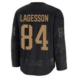 Youth William Lagesson Detroit Red Wings 2024 Military Appreciation Practice Jersey - Black Premium